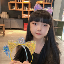 Load image into Gallery viewer, Glitter Cat Ear Hairband Girl Children Quicksand Crown Headband Cat Ears Party Hair Hoop Kids Hair Accessories Jewelry Headwear
