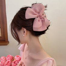 Load image into Gallery viewer, New Sweet Mesh Tulle Bow Hair Clips Solid Color Bowknot Hair Clips For Women Girls Barrettes Claw Clip Kids Hair Accessories
