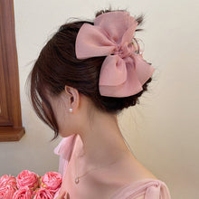 Load image into Gallery viewer, New Sweet Mesh Tulle Bow Hair Clips Solid Color Bowknot Hair Clips For Women Girls Barrettes Claw Clip Kids Hair Accessories
