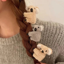 Load image into Gallery viewer, Children Cute Plush Koala Bear Animal Claw Clip Autumn Winter Soft Shark Hair Clips Women Girls Bangs Ponytail Hairpin Headwear
