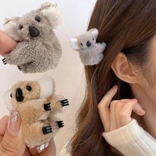 Load image into Gallery viewer, Children Cute Plush Koala Bear Animal Claw Clip Autumn Winter Soft Shark Hair Clips Women Girls Bangs Ponytail Hairpin Headwear
