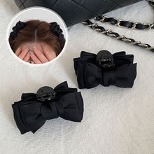 Load image into Gallery viewer, Elegant Black Bow Hair Clips for Girls Sweet Side Bangs Hair Accessories Temperament Forehead Clip Princess Hairpin Korean Headwear Duckbill Clip
