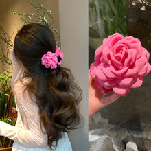 Load image into Gallery viewer, Caro Handmade Rose Crab Hair Clip Ins Popular Hair Catches For Women Pink Black Red Headwear Girls' summer Accessories
