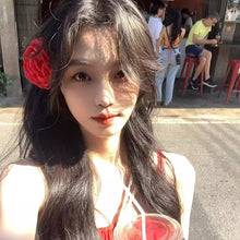 Load image into Gallery viewer, Caro Handmade Rose Crab Hair Clip Ins Popular Hair Catches For Women Pink Black Red Headwear Girls' summer Accessories
