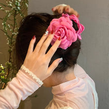Load image into Gallery viewer, Caro Handmade Rose Crab Hair Clip Ins Popular Hair Catches For Women Pink Black Red Headwear Girls' summer Accessories
