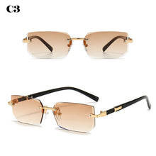 Load image into Gallery viewer, Rimless Sunglasses Rectangle Fashion Popular Women Men Shades Small Square Sun Glasses For Female Male Summer Traveling Oculos
