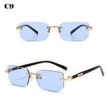 Load image into Gallery viewer, Rimless Sunglasses Rectangle Fashion Popular Women Men Shades Small Square Sun Glasses For Female Male Summer Traveling Oculos
