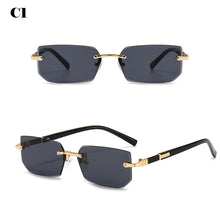 Load image into Gallery viewer, Rimless Sunglasses Rectangle Fashion Popular Women Men Shades Small Square Sun Glasses For Female Male Summer Traveling Oculos
