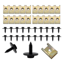 Load image into Gallery viewer, 40Pcs Car Fender Bumper Cross Head Screws Chassis Engine Guard Metal Nut/Screw Washers U-shape Clip For BMW E46 E92 E90 F10
