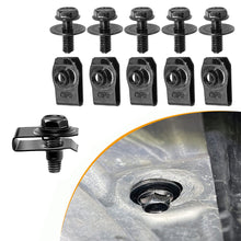 Load image into Gallery viewer, 10Pcs Car Body Bolts &amp; U Type Clips M6 6mm Engine Cover Undertray Splash Shield Guard Bumper Fender Liner Retainer Fastener Rivet Screws
