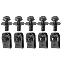 Load image into Gallery viewer, 10Pcs Car Body Bolts &amp; U Type Clips M6 6mm Engine Cover Undertray Splash Shield Guard Bumper Fender Liner Retainer Fastener Rivet Screws
