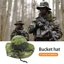Load image into Gallery viewer, Camouflage Enthusiasts Square Pocket Camo Bonnie Cap US Bucket Benny Hats Multicam Fishing Outdoor Hiking Sun Caps
