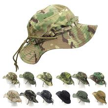 Load image into Gallery viewer, Camouflage Enthusiasts Square Pocket Camo Bonnie Cap US Bucket Benny Hats Multicam Fishing Outdoor Hiking Sun Caps
