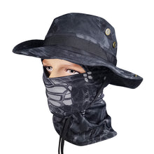 Load image into Gallery viewer, Women Men Tactics Camouflage Boonie Cap Balaclava Hat Suit Foldable Soft Hat Outdoor Hunting Fishing Wide Brimmed Hat Sunscreen Caps
