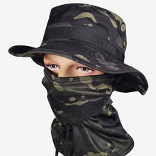 Load image into Gallery viewer, Women Men Tactics Camouflage Boonie Cap Balaclava Hat Suit Foldable Soft Hat Outdoor Hunting Fishing Wide Brimmed Hat Sunscreen Caps
