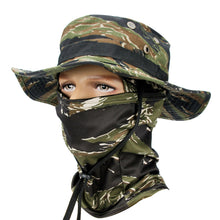 Load image into Gallery viewer, Women Men Tactics Camouflage Boonie Cap Balaclava Hat Suit Foldable Soft Hat Outdoor Hunting Fishing Wide Brimmed Hat Sunscreen Caps

