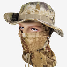 Load image into Gallery viewer, Women Men Tactics Camouflage Boonie Cap Balaclava Hat Suit Foldable Soft Hat Outdoor Hunting Fishing Wide Brimmed Hat Sunscreen Caps
