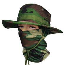 Load image into Gallery viewer, Women Men Tactics Camouflage Boonie Cap Balaclava Hat Suit Foldable Soft Hat Outdoor Hunting Fishing Wide Brimmed Hat Sunscreen Caps
