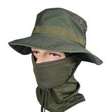 Load image into Gallery viewer, Women Men Tactics Camouflage Boonie Cap Balaclava Hat Suit Foldable Soft Hat Outdoor Hunting Fishing Wide Brimmed Hat Sunscreen Caps
