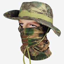 Load image into Gallery viewer, Women Men Tactics Camouflage Boonie Cap Balaclava Hat Suit Foldable Soft Hat Outdoor Hunting Fishing Wide Brimmed Hat Sunscreen Caps

