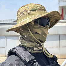 Load image into Gallery viewer, Women Men Tactics Camouflage Boonie Cap Balaclava Hat Suit Foldable Soft Hat Outdoor Hunting Fishing Wide Brimmed Hat Sunscreen Caps
