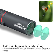 Load image into Gallery viewer, 2000x24 HD Outdoor Monocular Telescope Mini Portable Mobile Phone Telescope with Holder Camping Hunting Bird Watching Telescopes
