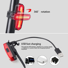 Load image into Gallery viewer, Bicycle Tail Light LED Bike Front Rear Light Waterproof USB Rechargeable Mountain Bike Riding Cycling Tail Lamp Bicycle Light
