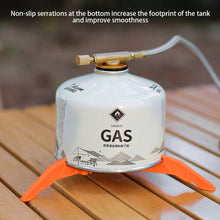Load image into Gallery viewer, Outdoor Foldable Flat Gas Tank Bracket Stove Gas Tank Holder Canister Tripods Stand Anti Dumping Base Tilting Prevention Shelf
