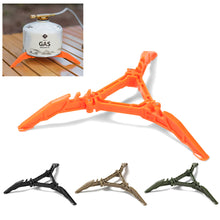 Load image into Gallery viewer, Outdoor Foldable Flat Gas Tank Bracket Stove Gas Tank Holder Canister Tripods Stand Anti Dumping Base Tilting Prevention Shelf
