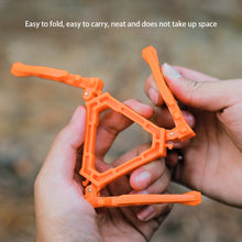 Load image into Gallery viewer, Outdoor Foldable Flat Gas Tank Bracket Stove Gas Tank Holder Canister Tripods Stand Anti Dumping Base Tilting Prevention Shelf
