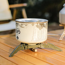 Load image into Gallery viewer, Outdoor Foldable Flat Gas Tank Bracket Stove Gas Tank Holder Canister Tripods Stand Anti Dumping Base Tilting Prevention Shelf
