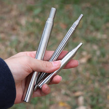 Load image into Gallery viewer, Mini Portable Camping Cooking Blowing Fire Stick Outdoor Stainless Steel Blow Fire Tube Mouth Blowpipe Telescopic Fire Blower
