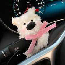 Load image into Gallery viewer, Car Wiper Turn Signal Switch Ornaments Plush Puppy Clutch Decor Kawaii Bowknot Dog Car Wiper Doll Auto Interior Accessories

