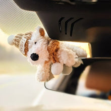 Load image into Gallery viewer, Car Interior Dashboard Ornaments Plush Puppy with Kawaii Bowknot Decoration Center Console Decoration Auto Accessories Gifts
