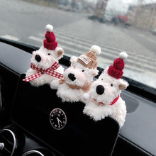 Load image into Gallery viewer, Car Interior Dashboard Ornaments Plush Puppy with Kawaii Bowknot Decoration Center Console Decoration Auto Accessories Gifts
