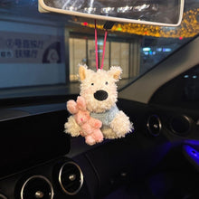 Load image into Gallery viewer, Car Key Chain Plush Puppy Keychain Kawaii Bowknot Dog Car Key Ring Car Central Control Ornament Accessories Gift
