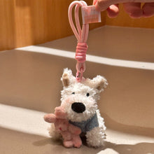 Load image into Gallery viewer, Car Key Chain Plush Puppy Keychain Kawaii Bowknot Dog Car Key Ring Car Central Control Ornament Accessories Gift
