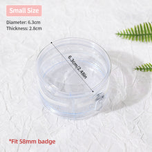 Load image into Gallery viewer, Round Clear Badge Display Bag 58mm/75mm Badge Storage Bag with Fur Ball Badge Waterproof Display Pouch Plastic
