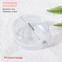 Load image into Gallery viewer, Round Clear Badge Display Bag 58mm/75mm Badge Storage Bag with Fur Ball Badge Waterproof Display Pouch Plastic
