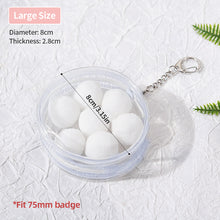 Load image into Gallery viewer, Round Clear Badge Display Bag 58mm/75mm Badge Storage Bag with Fur Ball Badge Waterproof Display Pouch Plastic
