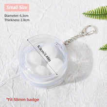 Load image into Gallery viewer, Round Clear Badge Display Bag 58mm/75mm Badge Storage Bag with Fur Ball Badge Waterproof Display Pouch Plastic
