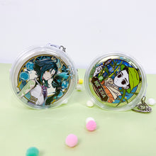 Load image into Gallery viewer, Round Clear Badge Display Bag 58mm/75mm Badge Storage Bag with Fur Ball Badge Waterproof Display Pouch Plastic
