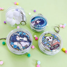 Load image into Gallery viewer, Round Clear Badge Display Bag 58mm/75mm Badge Storage Bag with Fur Ball Badge Waterproof Display Pouch Plastic
