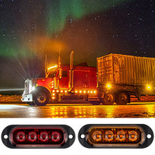 Load image into Gallery viewer, 4 LEDs Truck Len Side Marker Lights 12-24V Waterproof Car Trailer Lorry Truck Van Bus Safety Warning Signal Light Red Yellow White
