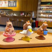 Load image into Gallery viewer, Shaking Head Capybara Decor Alloy Spring Figurine Ornament Car Interior Home Office Bicycle Motorcycle Decoration Gift
