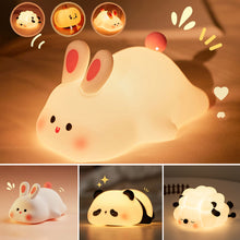 Load image into Gallery viewer, Cute Sheep Panda Rabbit Silicone Lamp USB Rechargeable Timing LED Night Light Bedside Decor Kids Birthday Gift
