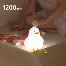 Load image into Gallery viewer, Cute Duck Silicone Lamp USB Rechargeable Timing Pat Sensor LED Night Light Bedside Decor Kids Birthday Gift
