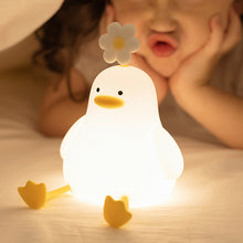Load image into Gallery viewer, Cute Duck Silicone Lamp USB Rechargeable Timing Pat Sensor LED Night Light Bedside Decor Kids Birthday Gift

