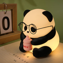 Load image into Gallery viewer, Cute Panda Silicone Lamp USB Rechargeable Timing Pat Sensor LED Night Light Bedside Decor Kids Birthday Gift
