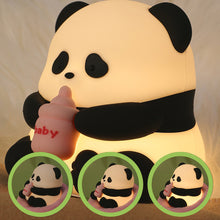 Load image into Gallery viewer, Cute Panda Silicone Lamp USB Rechargeable Timing Pat Sensor LED Night Light Bedside Decor Kids Birthday Gift
